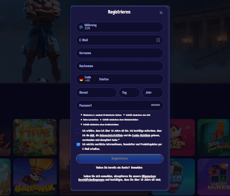 zeuswin casino registrieren